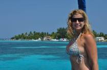 Chegando à Tobacco Caye, na grande barreira de corais, em Belize